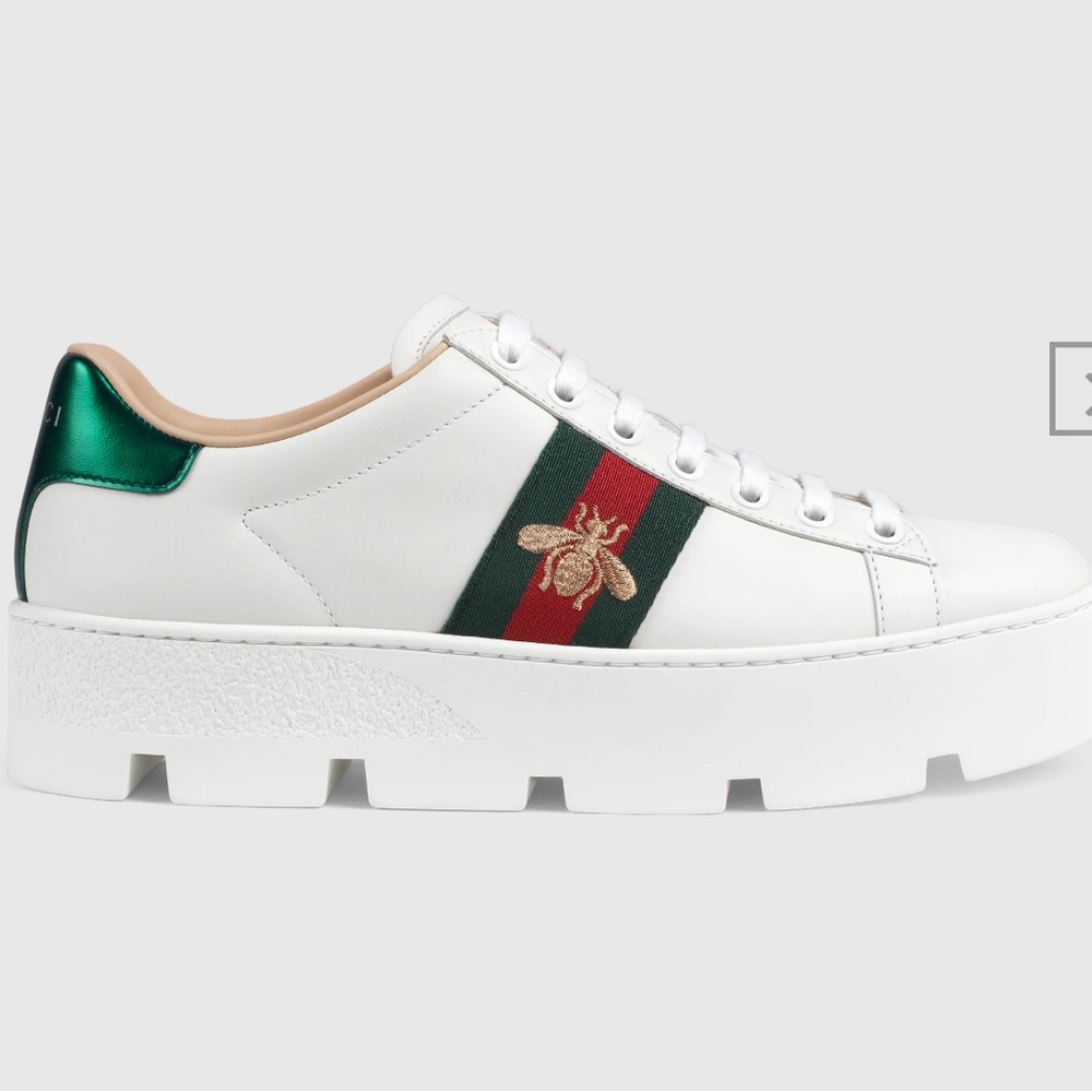 GUCCI WOMEN'S ACE EMBROIDERED PLATFORM SNEAKER